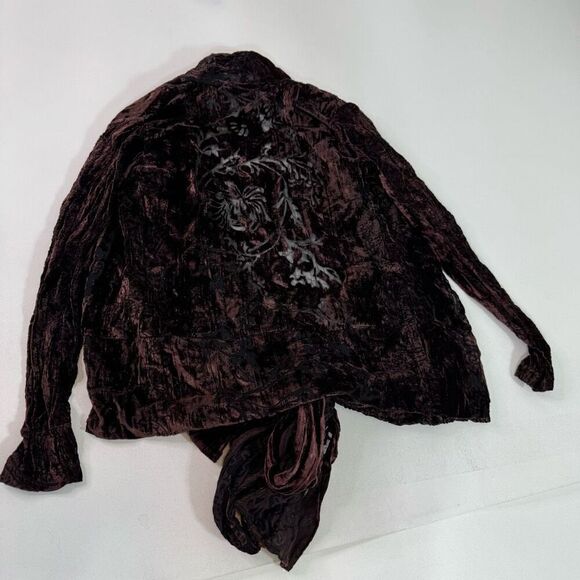 NCC Cardigan Jacket Womens 8 Sweater Crushed Velvet Purple 90s y2k Front Tie - Picture 7 of 7